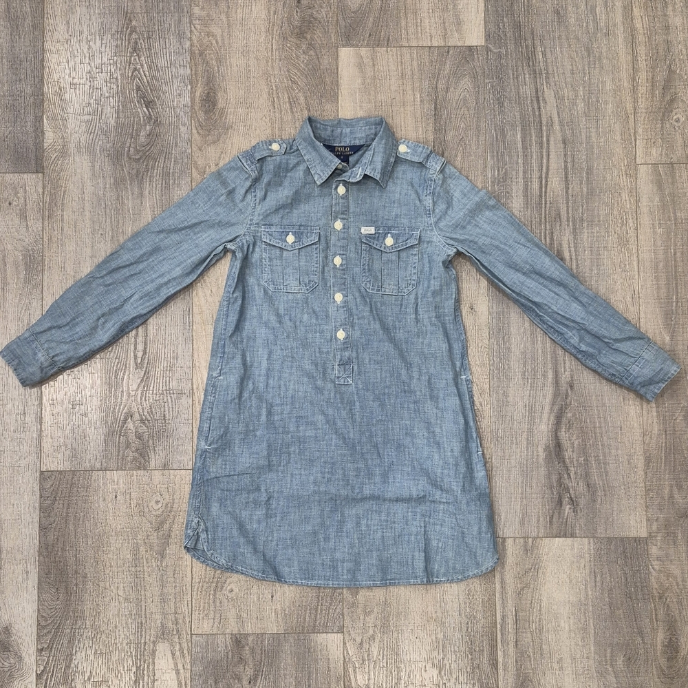 POLO RALPH LAUREN Girl's Chambray Dress - Picture 1 of 7